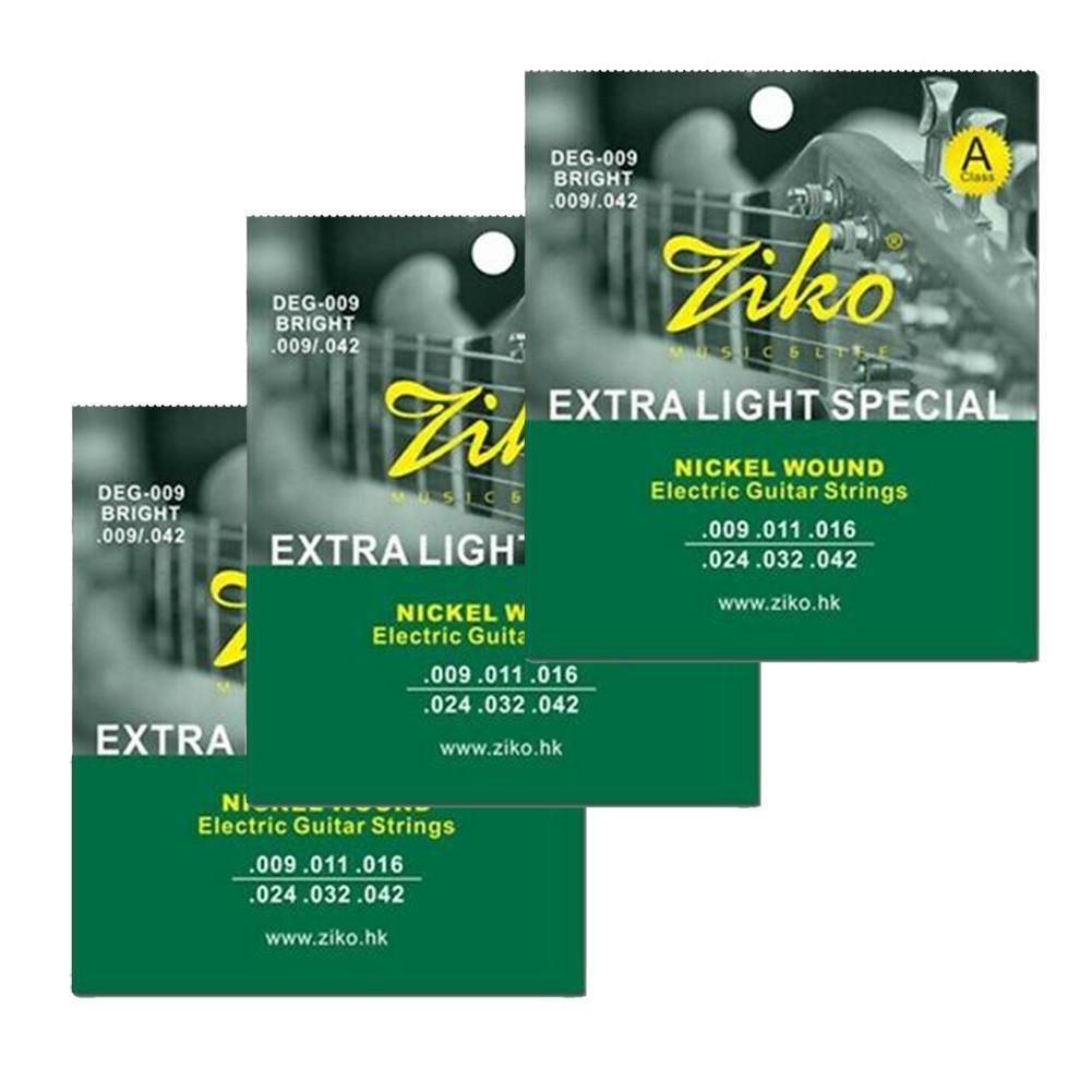 3 Packs - Ziko Electric Guitar Strings Set Extra Light Soft Electric DEG-009