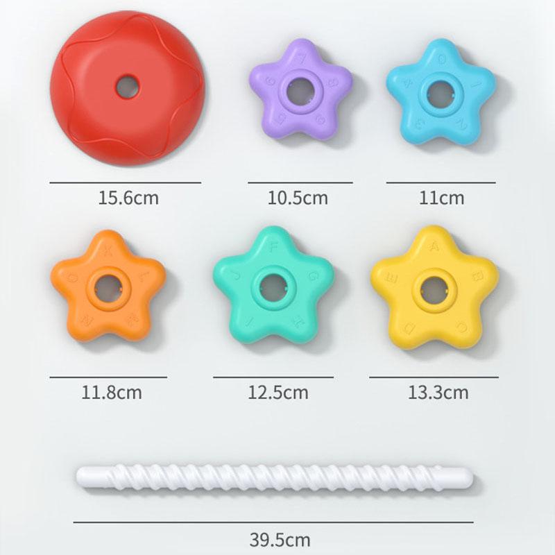 Montessori Rotating Rainbow Tower Baby Stacking Puzzle Toddler Toys Children Motor Skill Game Spinning Stacking Toys 1 To 2 Year