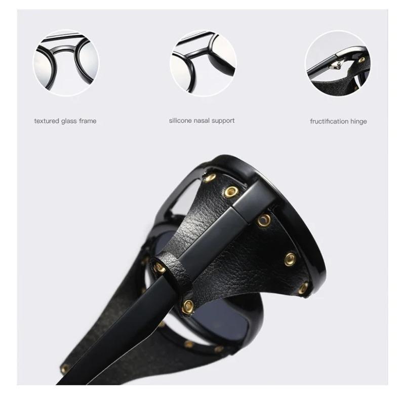 SteamPunk Solbriller Night Vision Googles vintage solbriller Cyber ​​Punk Side Shiled runde briller Vintage Retro Eyewear