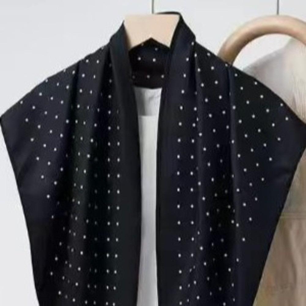 

Polyester Polka Dot Head Scarf Triangular Shape Jeans Waist Belt Fashionable Head Wraps Club чорний