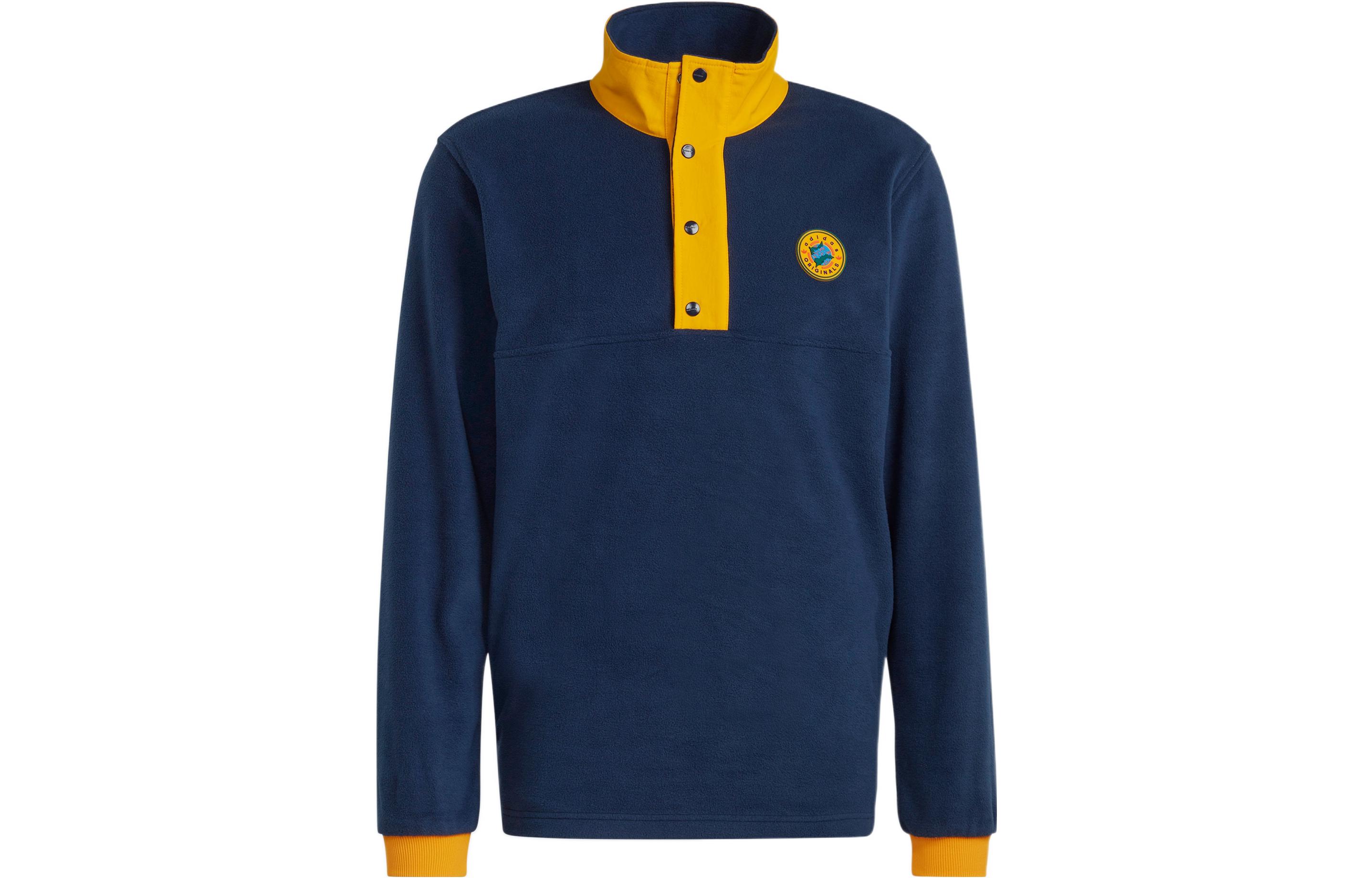 Adidas Originals Sweatshirts Men s Blue Stand Collar Moderate Regular II8482 XXXL