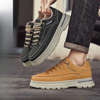 Fashion Men's Shoes Spring New Style Casual Boots 2025 Non Slip Wear-resistant Thick Soled Height Increasing Comfortable Outdoor Shoes