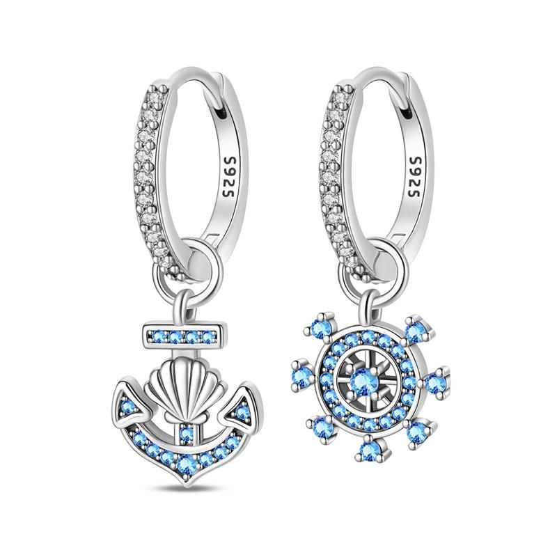 925 Silver Simple Sun Small Sugar Cube Star Moon Women Earring Brilliant Wedding Engagement Star Earrings Jewelry Gifts