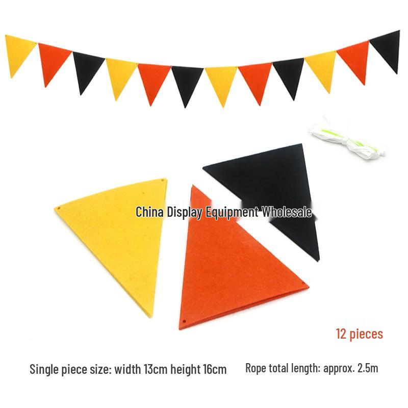 Triangle Flag Bunting for Kindergarten Decoration - Children's Room & Birthday Party Decor with Girlish Heart Design