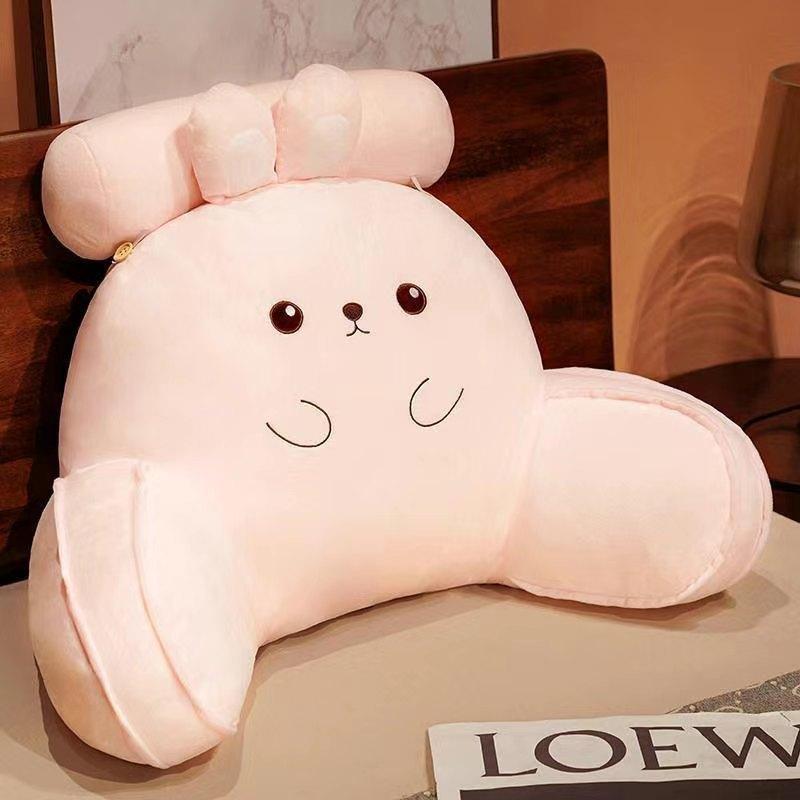 1pc Cartoon Cute Bed Back Cushions Soft Bag with Large Backrest Sofa Tatami Reading Support Pillow Lumbar Support Detachable and Washable Pillows