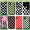 Schachbrett kariertes Schachbrett Handyhülle Für iPhone 16,15,14,13,12,11,Pro,X,XS,Max,XR,Plus,Mini Weiche Schwarze Hülle