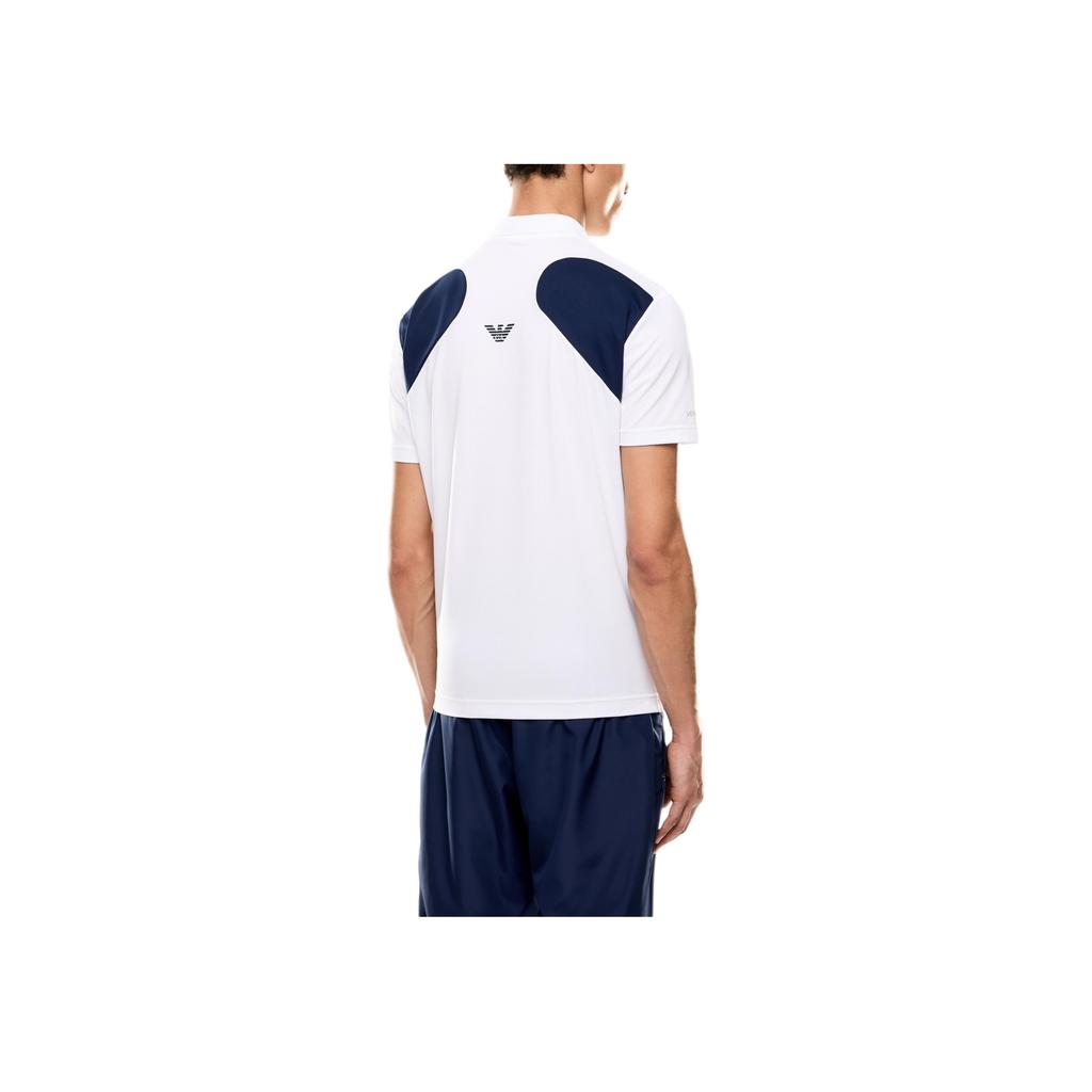 Emporio Armani EA7 Two-Tone Logo Button Short Sleeve Polo Shirt Men tops White 7M000168-AF13755-U0002