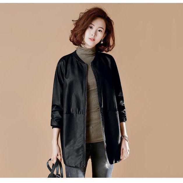 Autumn Winter Fashion Leather Women Jacket Coat Plus Size 7xl Black Clothes
