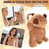 Plush Car Tissue Box, Cute Cartoon Hanging Tissue Holder, Soft Doll Design Paper Bag For Auto Seat Back & Interior Decoration