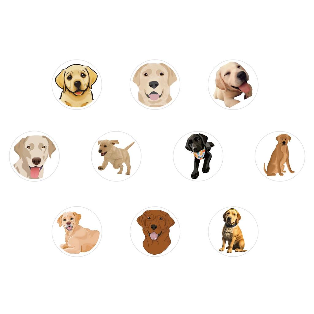 Labrador Dog Stickers Roll: 500 Cute Animal Stickers for Kids' DIY Projects, Suitcase, Skateboard, Journal
