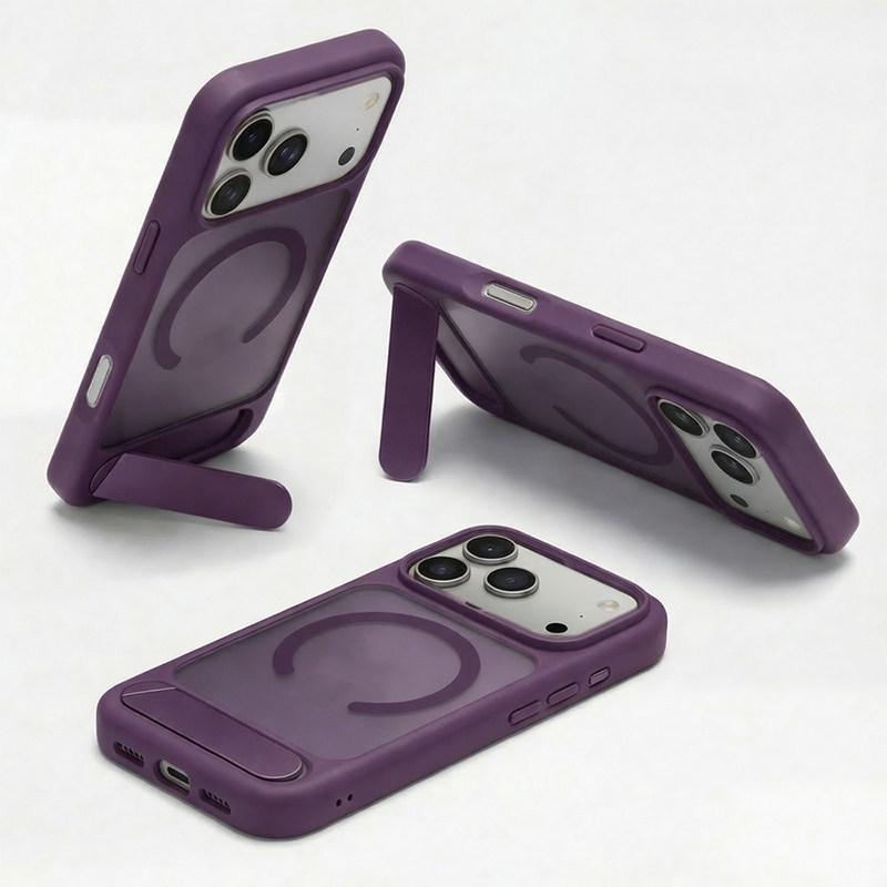 

Magnetic Skin-like Folding Stand Case for iPhone 17 Pro Max - Matte Drop-proof Protection iPhone 16 Pro Max