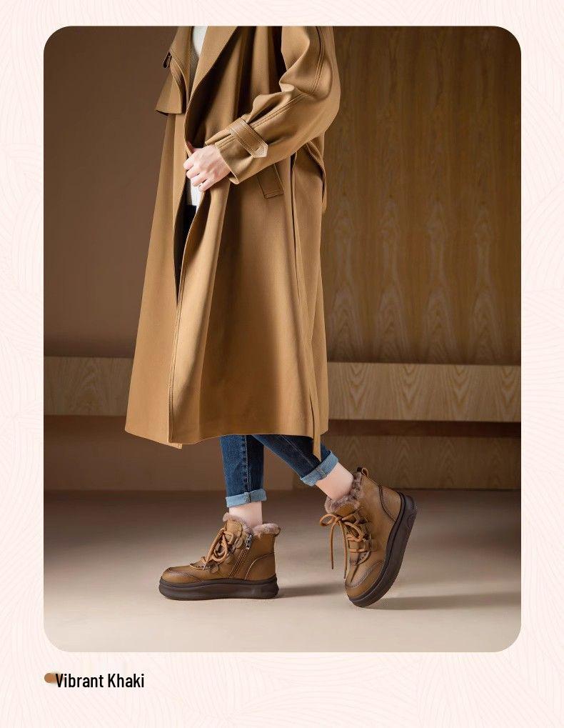 Women's Plus Velvet Non-Slip Warm Snow Boots - Comfort Cotton, Soft Sole for Middle-Aged & Elderly Winter Wear.