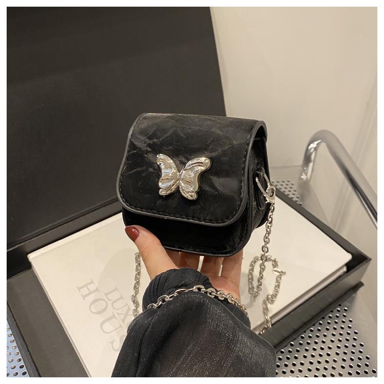 

2025 Летняя мини-сумка на цепочке с бантом для женщин чёрный