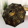 Golden Yin Yang Symbo Umbrella, Portable 3-Fold Compact Umbrella,Christmas Gift ES448