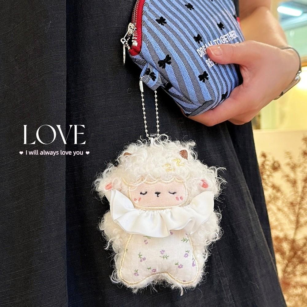Creative Curly-haired Lamb Keychain Cute Purse Charm New Sheep Doll Pendant for Students Girls