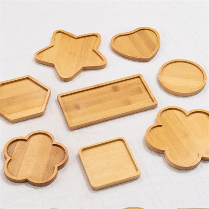 Bambus Teetablett Holz Untertasse Blumentopf Tablett Tassenunterlage Untersetzer Teller Für Küche Dekorative Platte Kreativer Untersetzer Kaffeetassenmatte