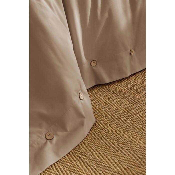 Housse de couette en percale 220 x 240 cm beige ficelle Perrine
