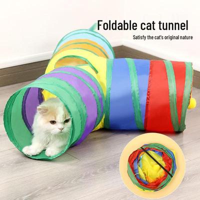 Túnel e Brinquedo de Pescar Gato Arco-Íris - Autoentretenimento, Alívio do Tédio, Exercício Físico para Gatinhos
