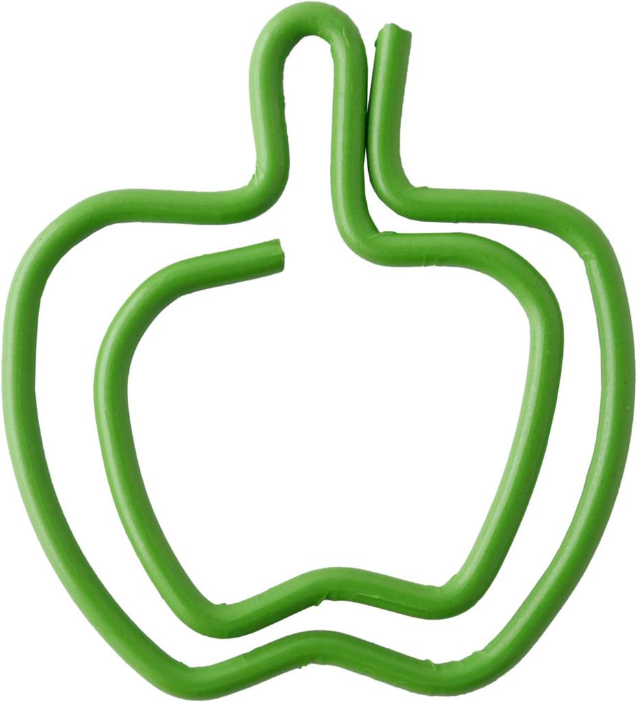 Apple Paper Assorted Paper Clips for Document Slip-On Clips, 15-Piece Pack, Apple-Shaped Organizing, SZG-3810