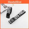 Canvas Printed Letter Waist Strap With Iron Buckle For Casual Fashion Outfits