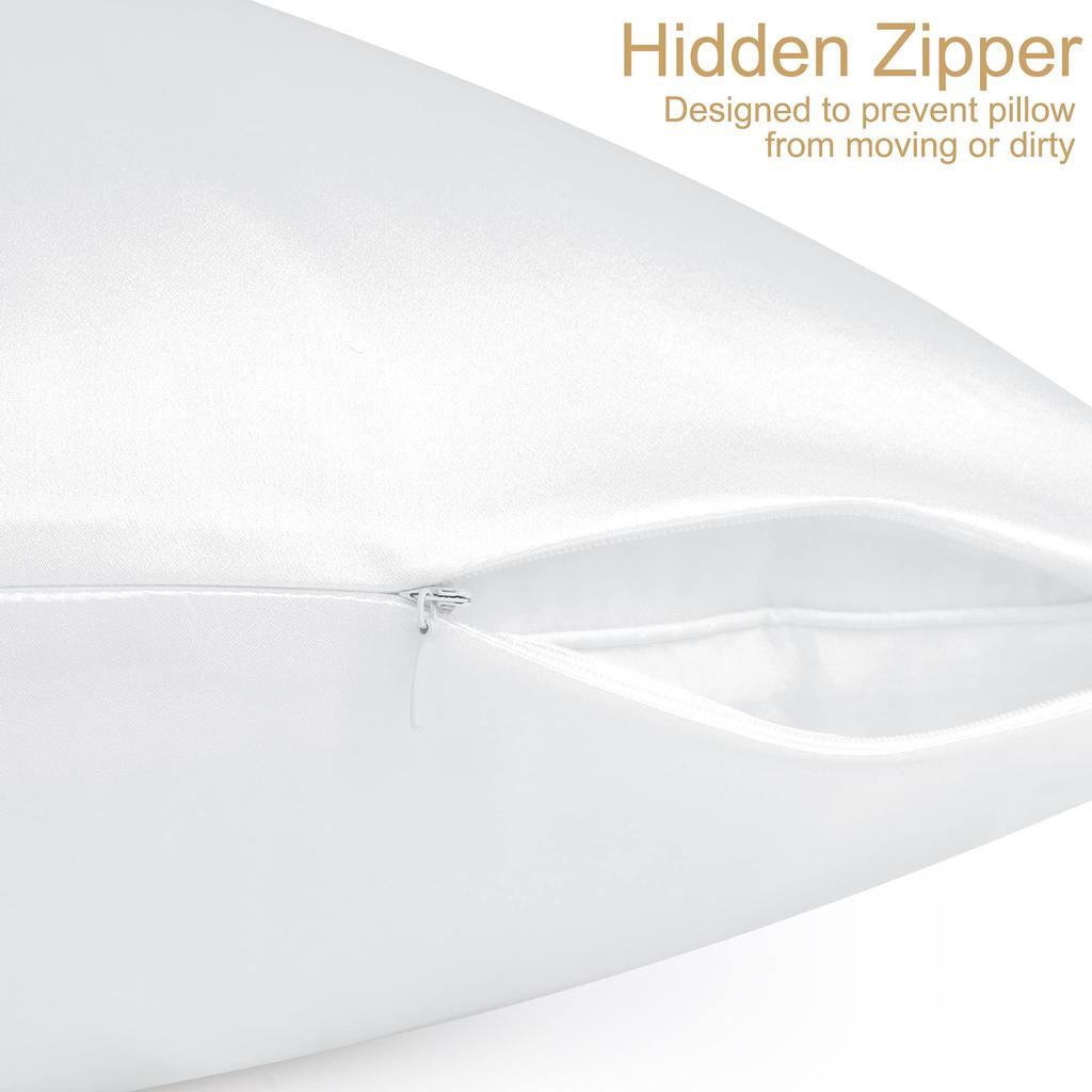 Uxcell Silk Silkworm 19 and Smooth for a Good 50x90cm Pillowcase, 100% Silk, Momme, Zippered, Moisture-Wicking, Glossy, Soft, Night's Sleep,