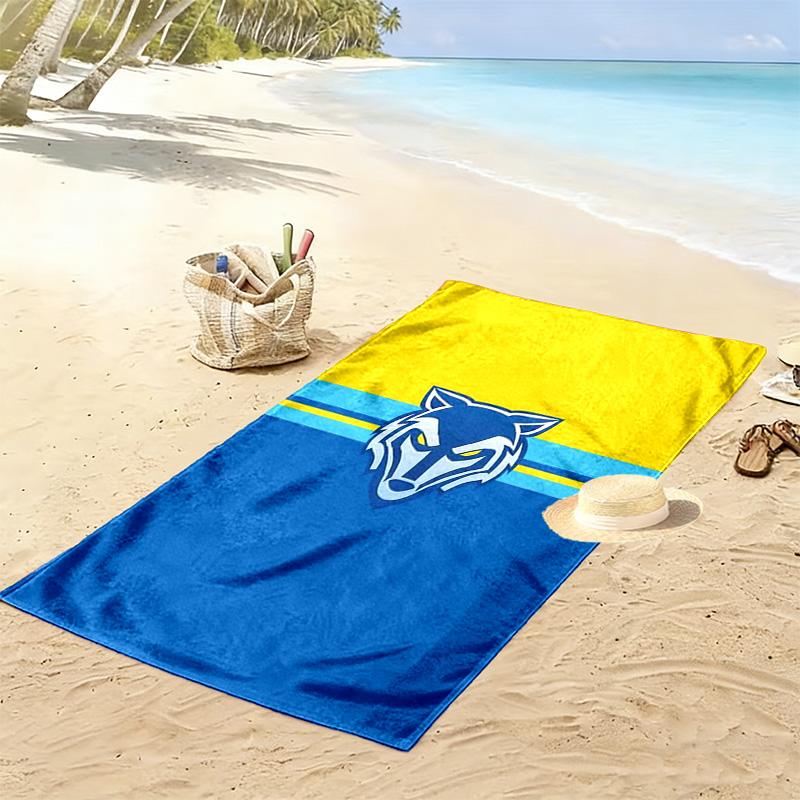 Warrington Wolves Print Beach Towel, Large Soft Quick Dry Towel for Beach Camping Swimming