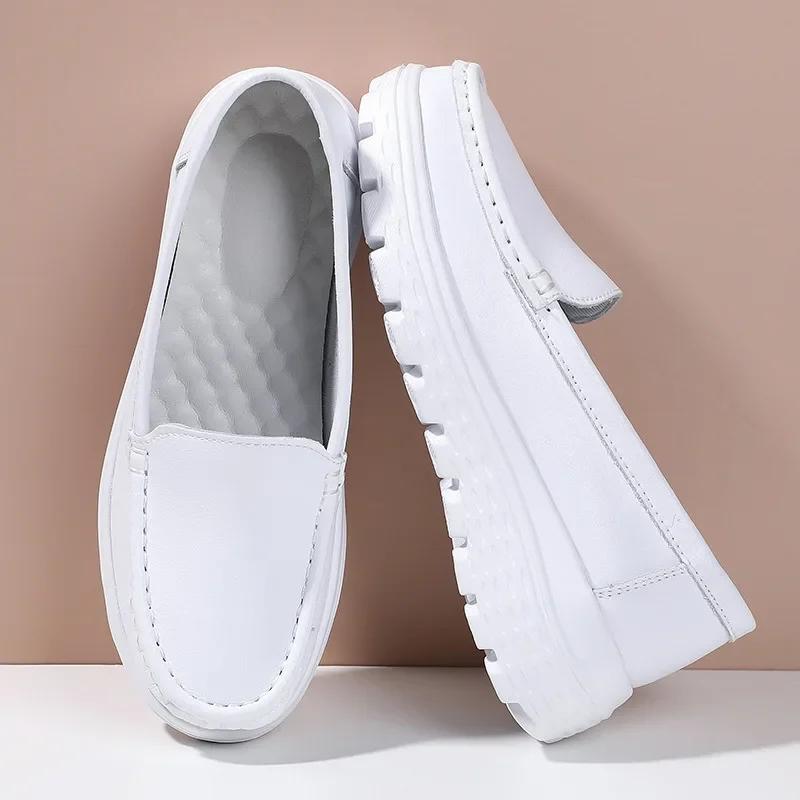 2025 Hospital White Female Nurse Shoes Air Cushion Sole Comfortable Wedge Soft Fashion Work Shoes Chaussure Femme Zapatillas
