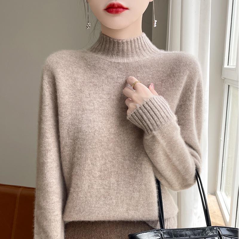Women's High Neck Loose Knit Pullover Sweater - Autumn/Winter Style