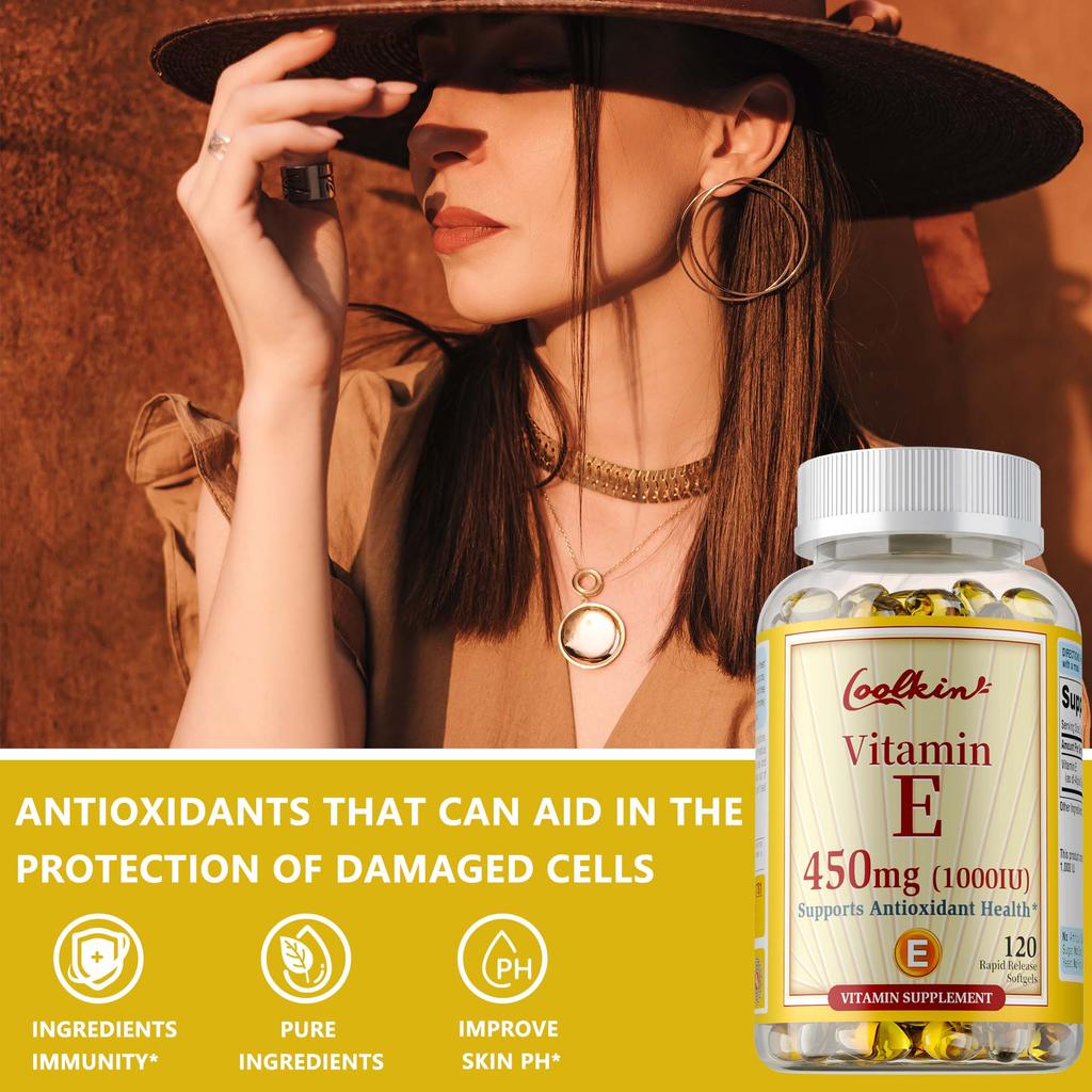 Coolkin 450mg Vitamin E Supplement Capsules