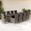 Vidaxl 11-Cz. Garden Furniture Set, With Cushions, Grey PE Rattan