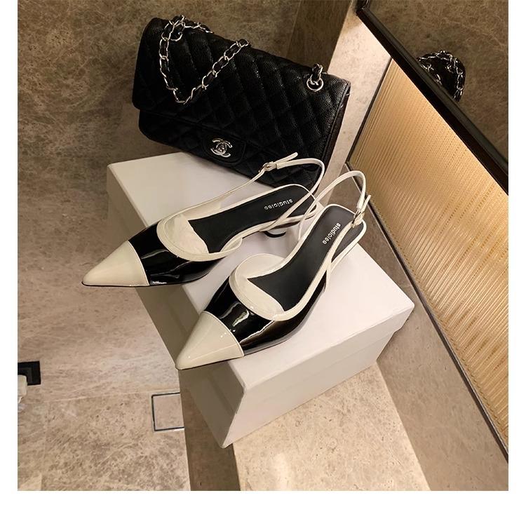 

Grape mother studiolee spring new elegant versatile small pointed color matching after empty thin low heel single shoes women 35