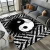 Crystal Velvet Tai Chi Bagua Printed Area Rug for Bedroom And Living Room Home Decoration, Non-Slip Mat for Bedside.