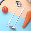 Verdickter geschlitzter Suppenlöffel aus Edelstahl mit Haken - Langer Griff, große und mittlere Größen für Hot Pot, Porridge, Servieren und Abschöpfen.