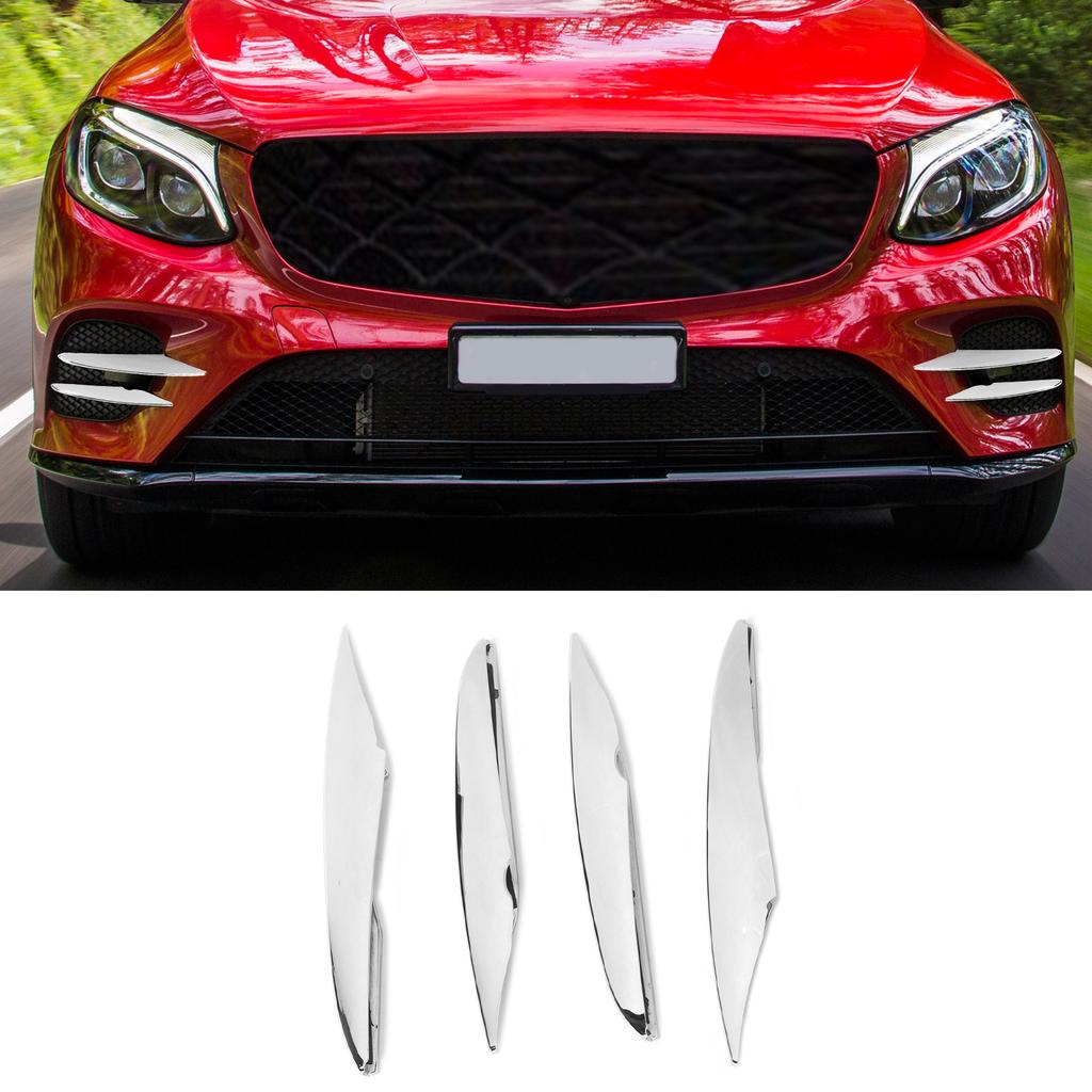 4PCS Front Bumper Fog Light Trim High Hardness Replacement for  ‑  GLC Class X253   Line 2016‑2019
