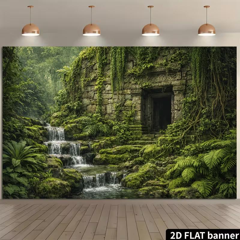 2D Mayan Ruins Backdrop for Adventure, Fantasy and Jungle Themed Photography