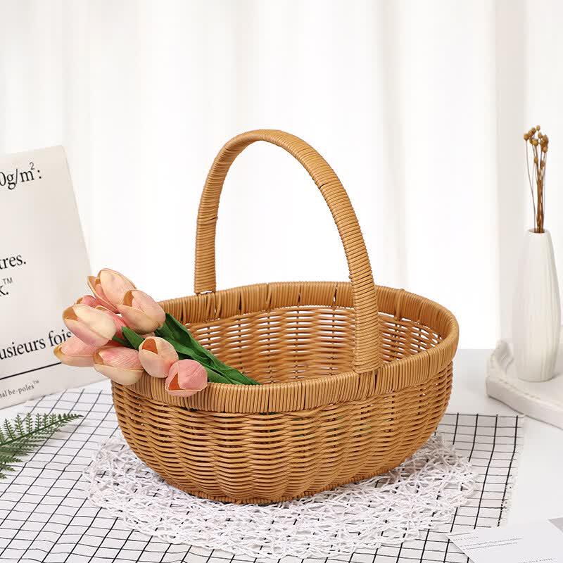 Imitation Rattan Shopping Basket