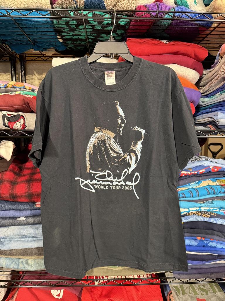 Vintage Gildan Shirt Mens Large Black Neil Diamond World Tour 2005 Concert Tee Unisex T-Shirt