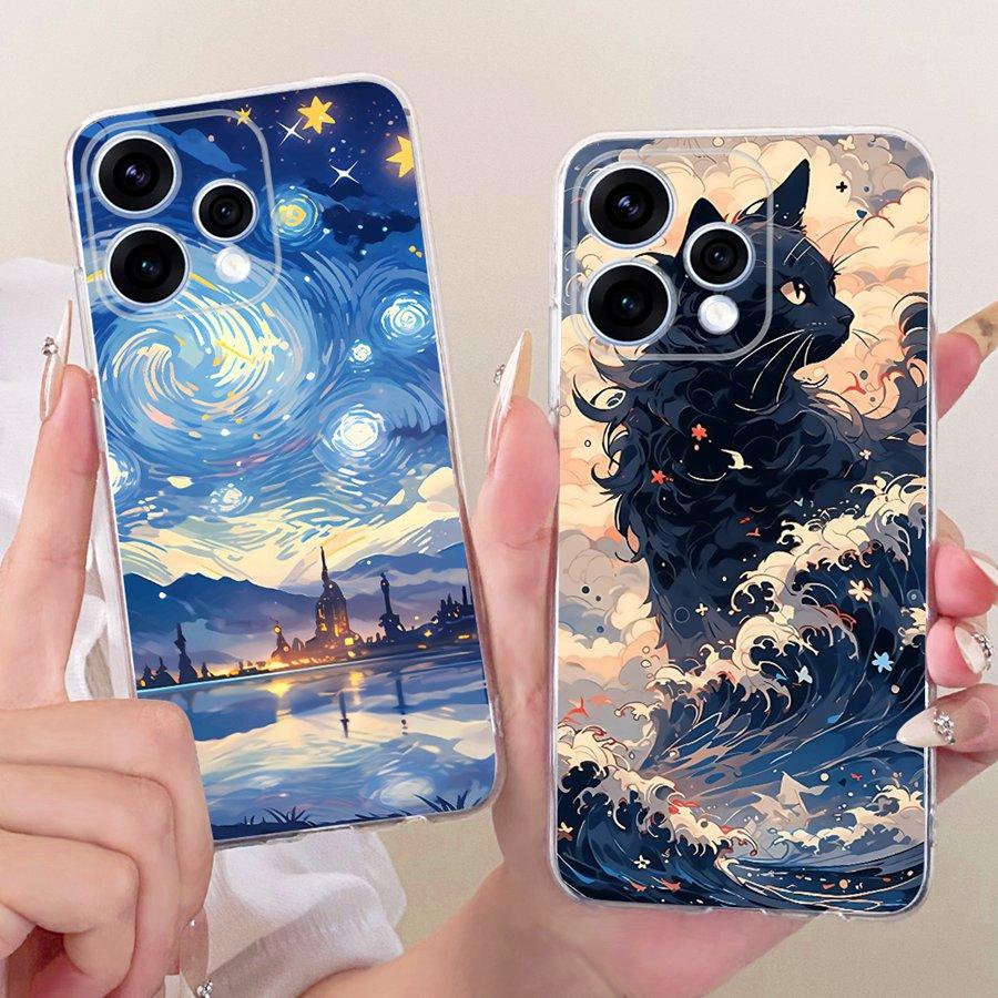 For OPPO Reno15 Reno 15F Case Cute Cat Painted TPU  Phone Case for OPPO Reno15 F Reno 15 CPH2825 Protective Soft Silicone Capa
