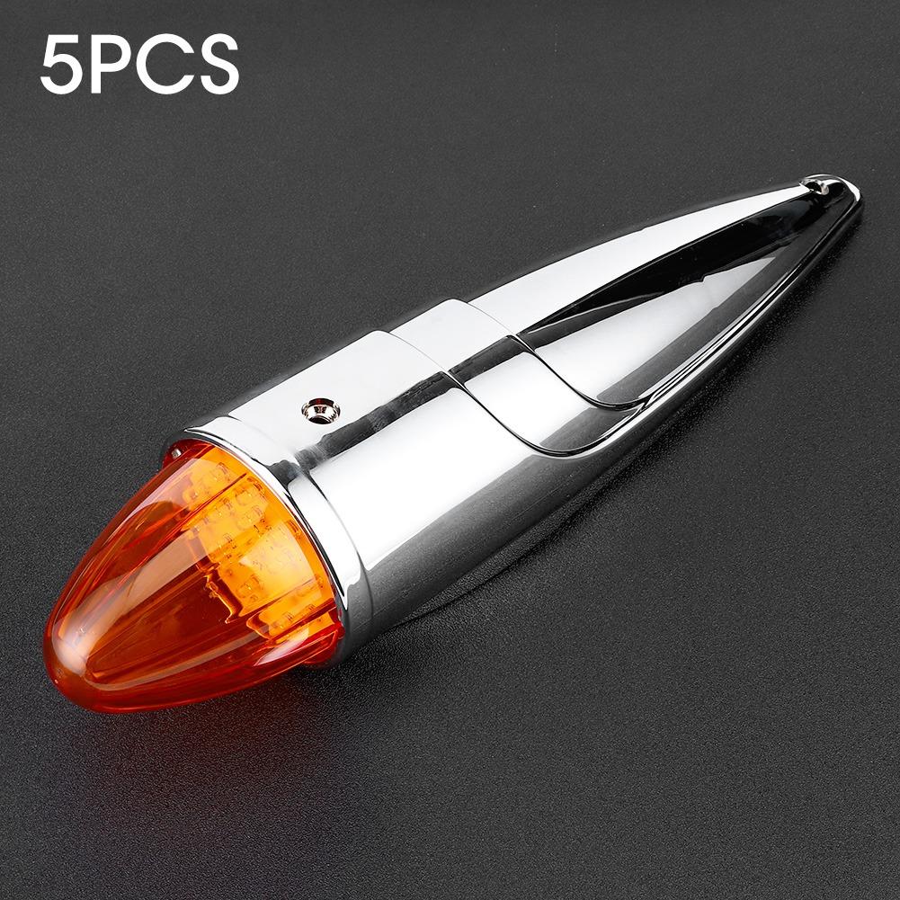 5pcs/set 17LED Amber Truck Roof Cab Marker Light Bright Waterproof Lamp Fit for Peterbilt