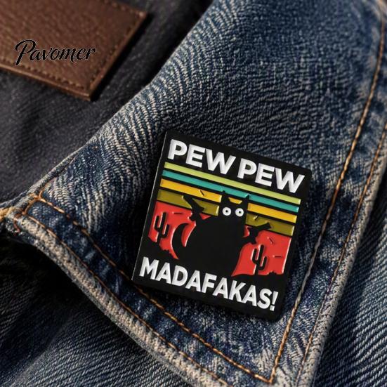 Daily Wear Brooch Cartoon Black Cat Pin, Enamel Animal Lapel Pin for Jewelry Men Women, Decorative Badge Clothing Bags Scarves Sweaters Pattern