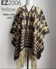 Trendy Imitation Cashmere Houndstooth Plaid Cape Scarf with Tassels for Autumn/Winter