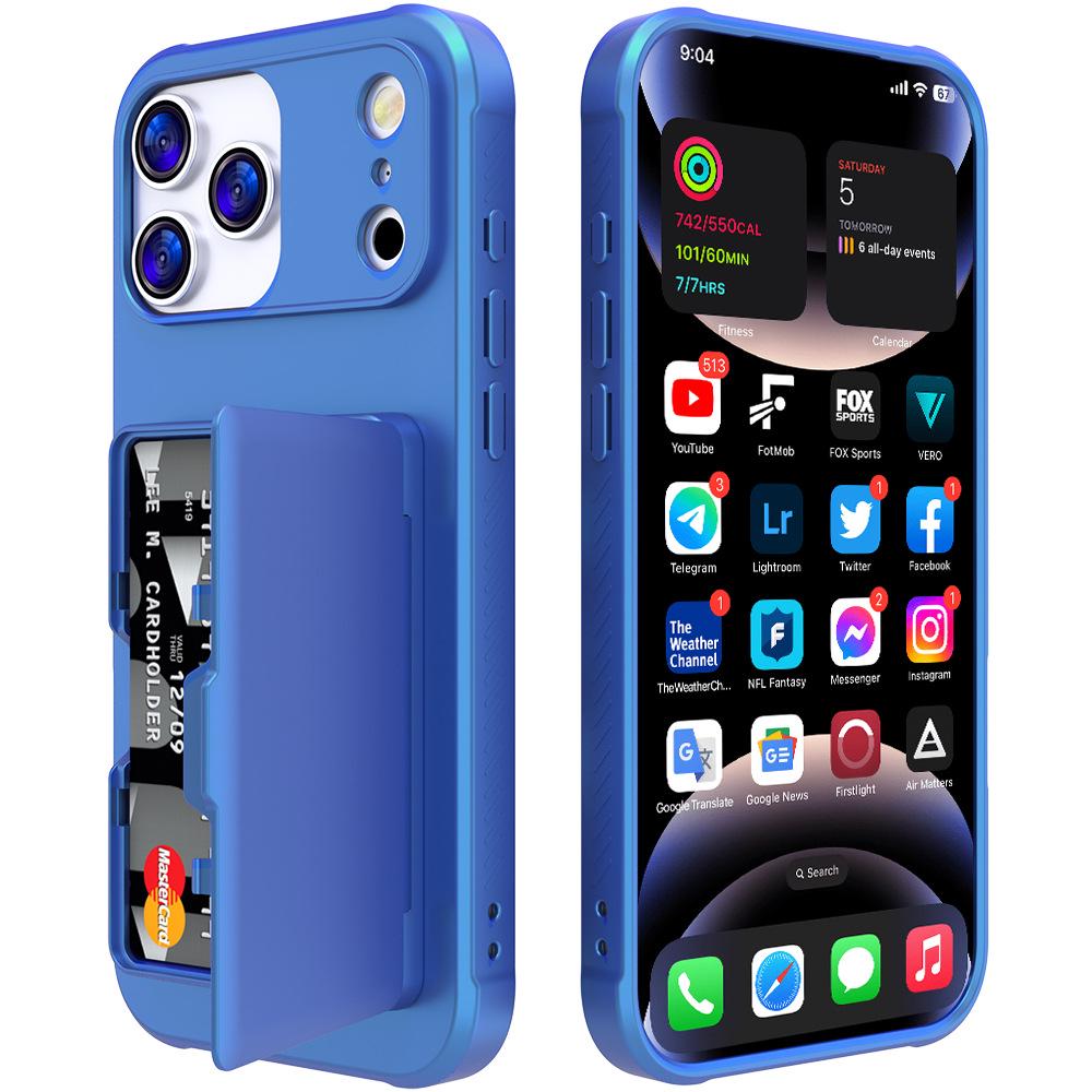 Apple 17 Pro Max Anti-Drop Mirror Stand Case with Side-Opening Card Holder