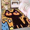 Mehrere Größen Cartoon schwarze Katze mit Sternen Teppich für Wohnzimmer Schlafzimmer Sofa Heimdekoration Rus Rutschfeste Fußmatte Luxuriöses Geschenk
