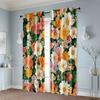 Curtain Cloth Print Beautiful Flowers Polyester Without Rod Thermal Insulation Functions Perfect Curtains Room Darkening Set Of 2 Made