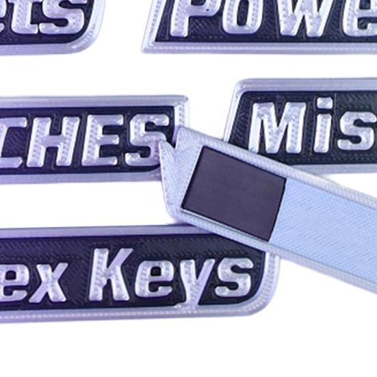 12/14 szt. Magnetyczna Etykieta na Skrzynkę Narzędziową Wielokrotnego Użytku Drukowana 3D Etykieta Organizacyjna na Skrzynię Narzędziową Stalowe Skrzynki Narzędziowe Wózki Szuflady Szafki Marker Etykiety Organizacyjne