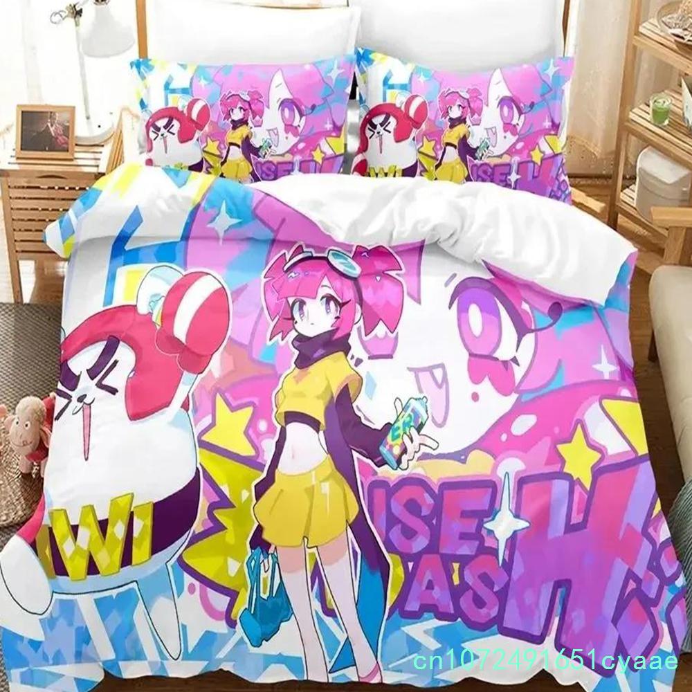 Anime Muse Dash Game Bedding Set Duvet Cover Bed Set Quilt Cover Pillowcase Comforter King Queen Size Boys Adult Bedding Set