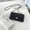 Geantă Crossbody din Piele de Vacă texturată Caviar cu Lanț Romboială pentru Femei Stil Fashionabil Pe un Umăr Simplu High-end Telefon Mobil