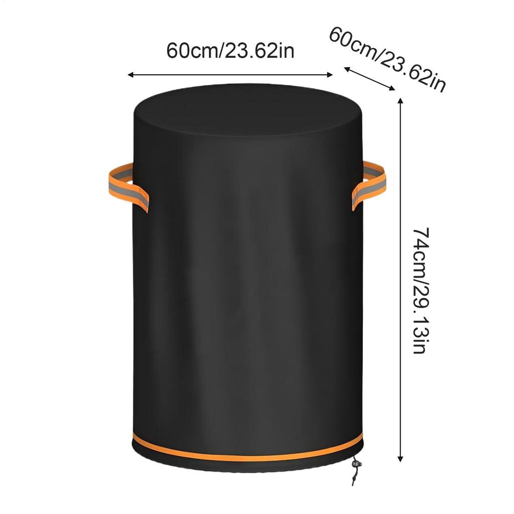 Patio Fire Column Cover Heavy Duty Waterproof Outdoor Furniture Protector Cylinder Fireplace Fire Pit Protector For Yard Balcony