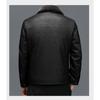 Thickened Genuine Leather Jacket for Men, Sheepskin Lapel Leather Jacket, Warm Casual Down Jacket, Fur Integrated Jacket