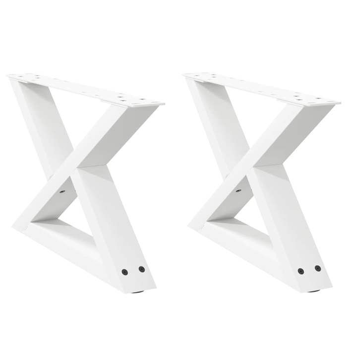 VidaXL Pieds de table basse 2 pièces Blanc 50 x (30-31,3) cm Acier 4012685